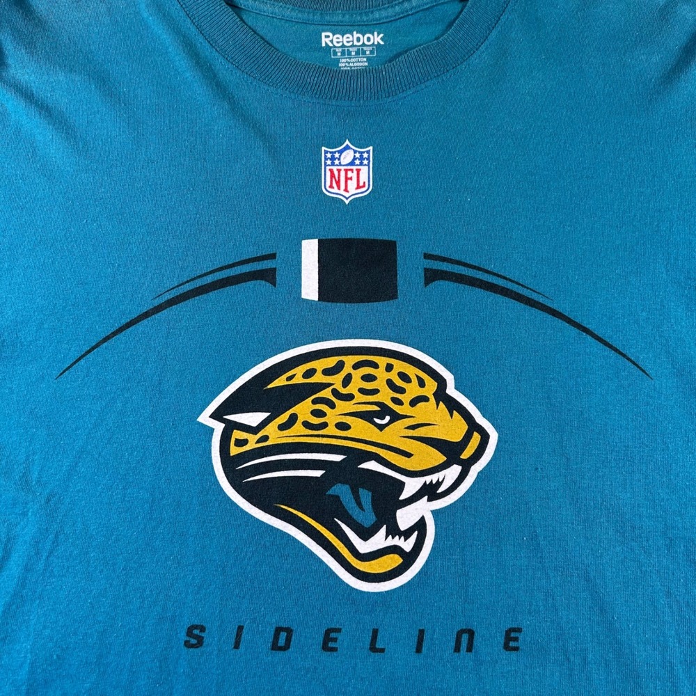 Reebok Jacksonville Jaguars Sideline T-Shirt Mens Medium Teal NFL Graphic Tee
